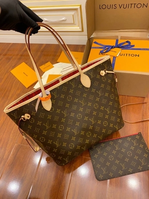 Кожа -степени Neverfull Mm холста вензеля пинка сумки вензеля Louis Vuitton дизайнерская итальянская