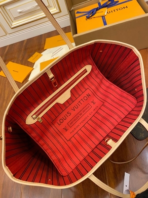 Кожа -степени Neverfull Mm холста вензеля пинка сумки вензеля Louis Vuitton дизайнерская итальянская