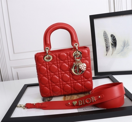 Сумка D6806 дамы Красн Lambskin Мо Abcdior Dior Cannage