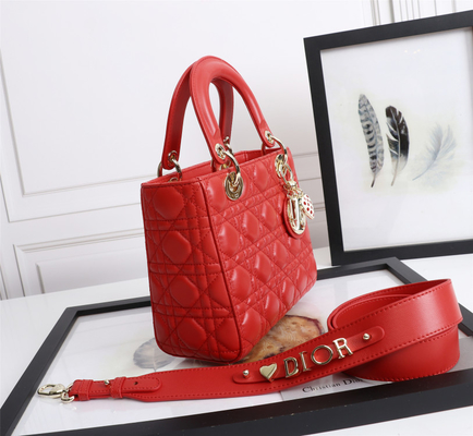 Сумка D6806 дамы Красн Lambskin Мо Abcdior Dior Cannage