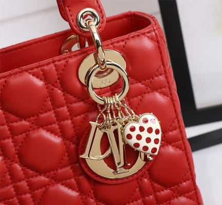 Сумка D6806 дамы Красн Lambskin Мо Abcdior Dior Cannage