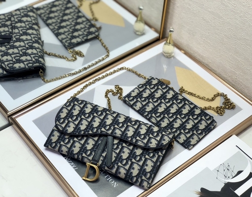 Заклеймленный OEM бумажник мешка жаккарда Dior седловины длинный косой