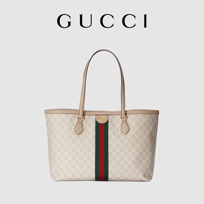 Регулируемая заклеймленная сумка средняя белизна Tote Gucci Ophidia для женщины