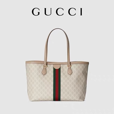 Регулируемая заклеймленная сумка средняя белизна Tote Gucci Ophidia для женщины