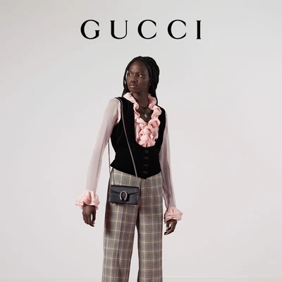 Голова тигра загорела кожаную таможню сумки Gucci Dionysus мини