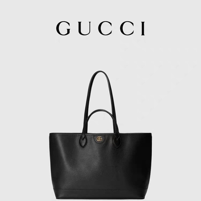 GUCCI Ophidia клеймил сумку небольшой средней Grained кожаной чернотой