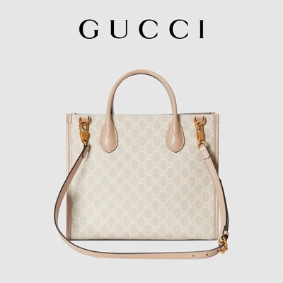 Небольшой высший Tote сумки холста Gucci с блокировать g