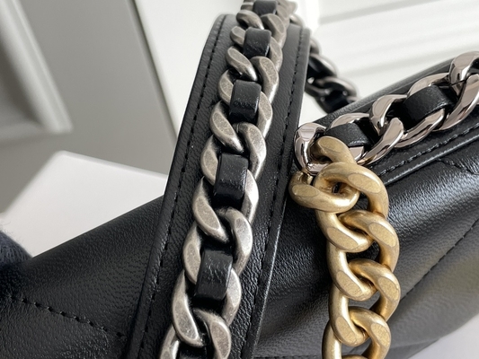 Золото Preloved Lambskin клеймило сумку щитка Chanel 19 сумки мини OEM