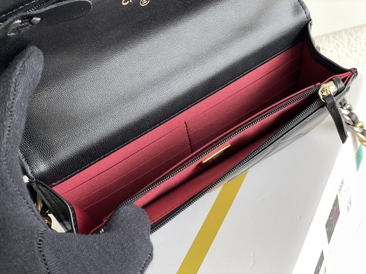 Золото Preloved Lambskin клеймило сумку щитка Chanel 19 сумки мини OEM
