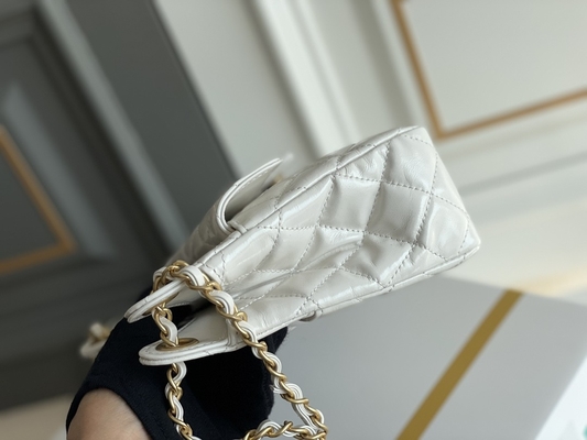 Классическая белая телячья кожа Preloved клеймила цепь Chanel сумки 2023 сумками круиза