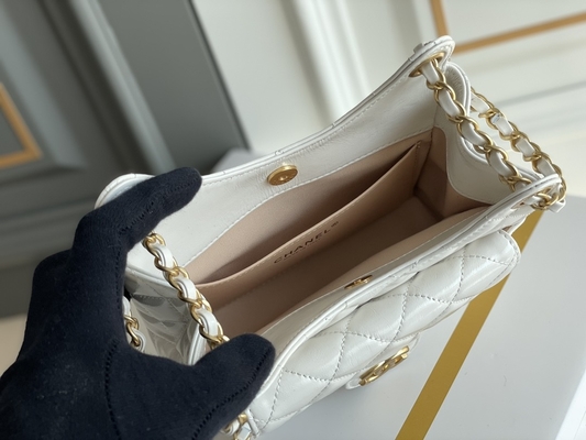 Классическая белая телячья кожа Preloved клеймила цепь Chanel сумки 2023 сумками круиза