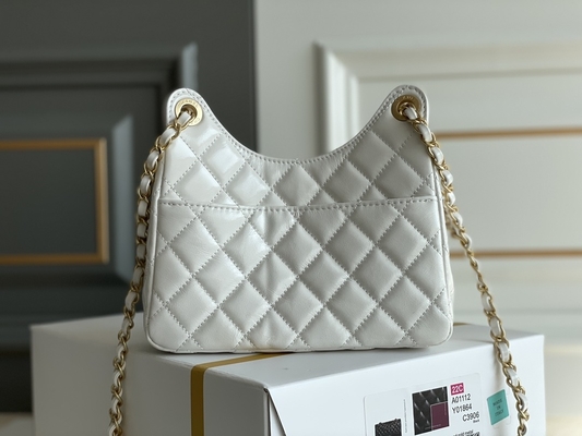 Классическая белая телячья кожа Preloved клеймила цепь Chanel сумки 2023 сумками круиза