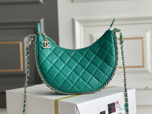 Черная цепная мини сумка слинга клеймила кожу телячьей кожи сумки Hobo Chanel