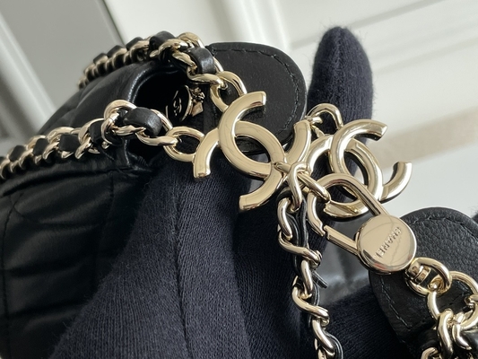 Черная цепная мини сумка слинга клеймила кожу телячьей кожи сумки Hobo Chanel