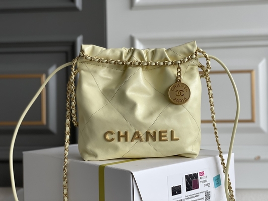 Chanel клеймило дам сумкой 22B МИНИ пинк телячьей кожи 22S белый черный желтый цвет