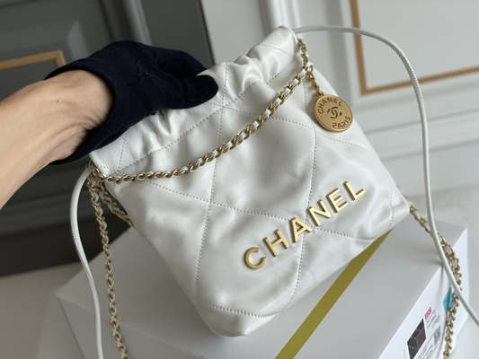 Chanel клеймило дам сумкой 22B МИНИ пинк телячьей кожи 22S белый черный желтый цвет