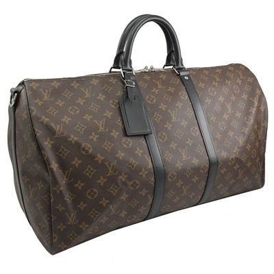Makassar покрыл холст LV Keepall BandoulièRe 55 Louis Vuitton M56714