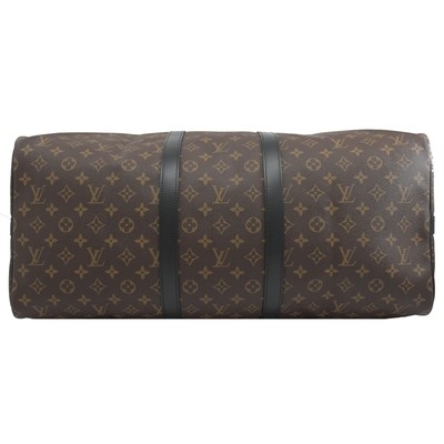 Makassar покрыл холст LV Keepall BandoulièRe 55 Louis Vuitton M56714