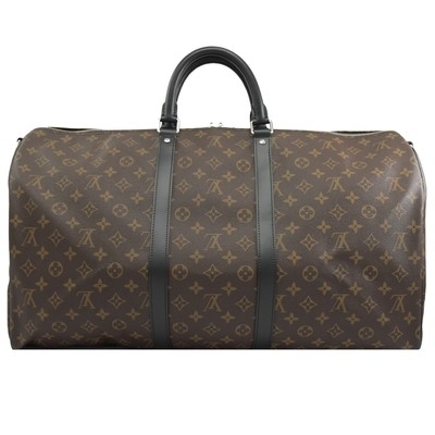 Makassar покрыл холст LV Keepall BandoulièRe 55 Louis Vuitton M56714