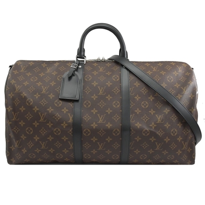 Makassar покрыл холст LV Keepall BandoulièRe 55 Louis Vuitton M56714