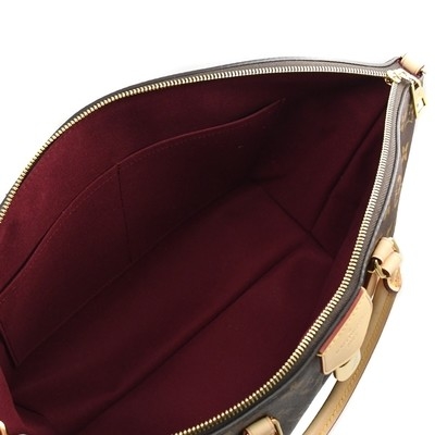 Покрытый вензелем кофе сумки Tote M45987 BoéTie MM холста темный