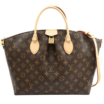Покрытый вензелем кофе сумки Tote M45987 BoéTie MM холста темный