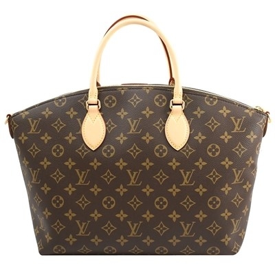 Покрытый вензелем кофе сумки Tote M45987 BoéTie MM холста темный
