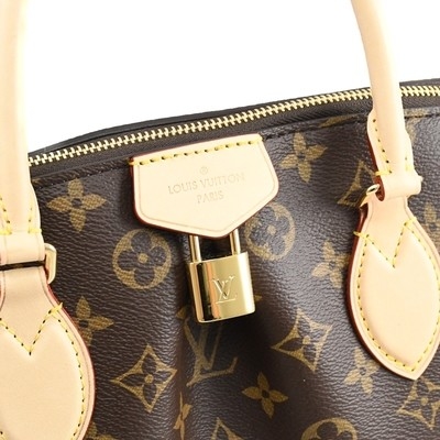 Покрытый вензелем кофе сумки Tote M45987 BoéTie MM холста темный