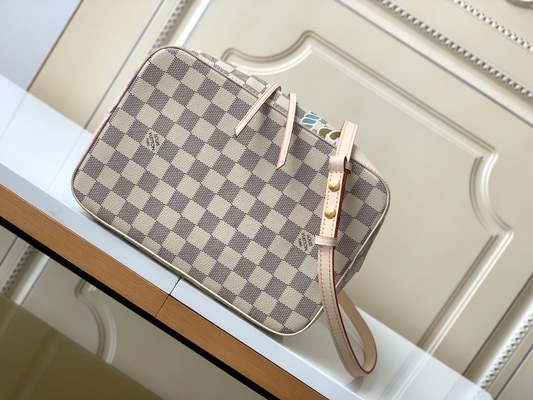Белый холст LV Damier Azur пинка клеймил сумку ведра NéONoé MM сумки посыльного