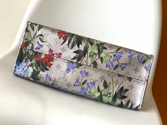 Сумка Tote холста Louis Vuitton Onthego Empreinte OEM флористическая серебряная покрытая