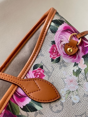 Цветочный узор серебряный Louis Vuitton большое отсутствие полного M21352