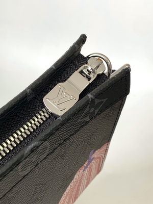 Дизайнер LV x YK мини морщит бумажник Gaston печати тыквы рейса Louis Vuitton Pochette пригодный для носки