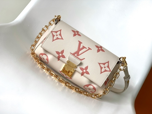 Сумка слинга любимого Creme мини клеймила кожу Empreinte вензеля LV Роза Trianon 2