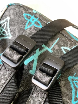 Зеленый цвет сумки граффити LV рюкзака бренда Multicolor открытия дизайнерский