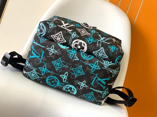Зеленый цвет сумки граффити LV рюкзака бренда Multicolor открытия дизайнерский