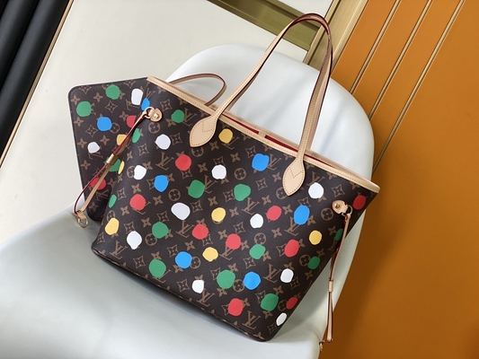 черная сумка вензеля LV x Yayoi Kusama Louis Vuitton Neverfull MM Multicolor