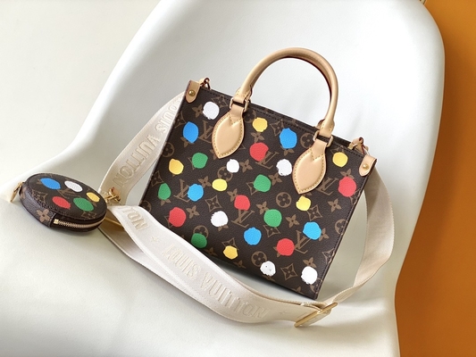 LV x Yayoi Preloved клеймил вензель Kusama OnTheGoMM сумки Multicolor