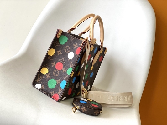 LV x Yayoi Preloved клеймил вензель Kusama OnTheGoMM сумки Multicolor