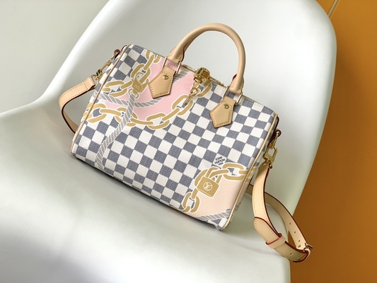Покрытый холст скоростной Louis Vuitton Damier Azur 25 M46390