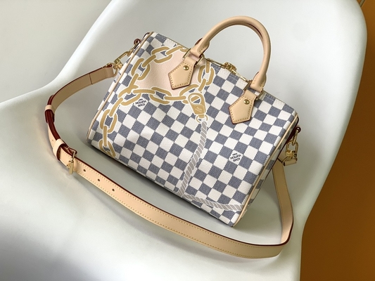 Покрытый холст скоростной Louis Vuitton Damier Azur 25 M46390
