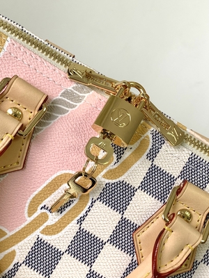 Покрытый холст скоростной Louis Vuitton Damier Azur 25 M46390