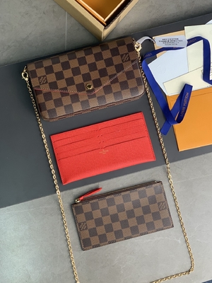 Мини подкладка фуксии бумажника сумки вензеля LV Felicie Pochette