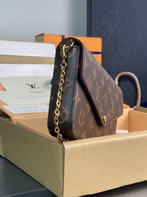 Мини подкладка фуксии бумажника сумки вензеля LV Felicie Pochette