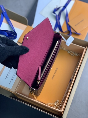 Мини подкладка фуксии бумажника сумки вензеля LV Felicie Pochette