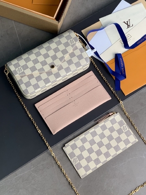 Мини подкладка фуксии бумажника сумки вензеля LV Felicie Pochette