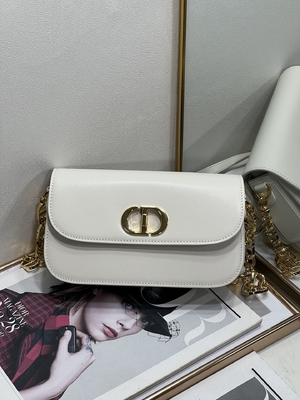 Таможня микро- Montaigne 30 сумки дам Dior белая кожаная