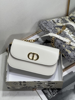 Таможня микро- Montaigne 30 сумки дам Dior белая кожаная