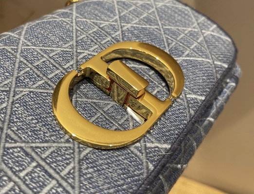 Вышитый мини дизайнер морщит джинсовая ткань Dior Caro небольшая
