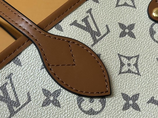 Louis Vuitton Preloved женщин клеймил вензель Neverfull сумки бежевой сумкой