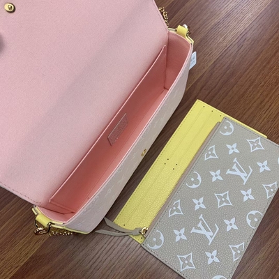 Белая весна сумки Pochette Felicie LV в вензеле Empreinte города